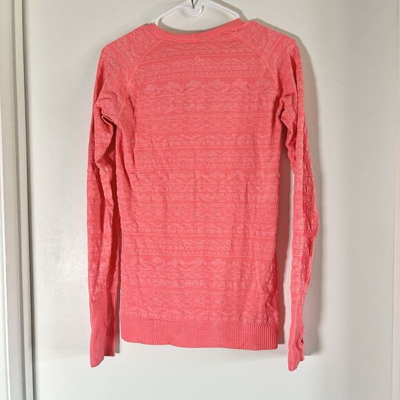 Lululemon Rest Less Pullover Heathered Electric Coral 8 Long Sleeves Top - Picture 2 of 8